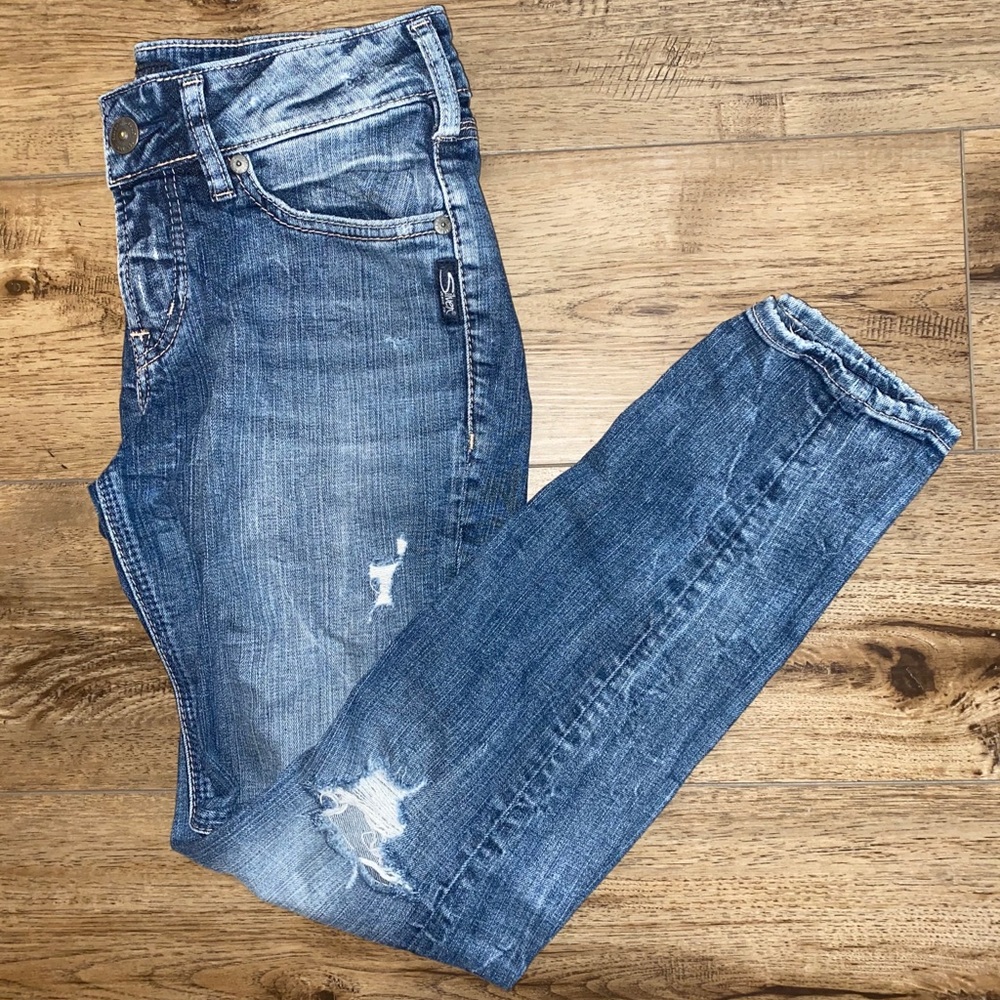 Silver Skinny Jeans